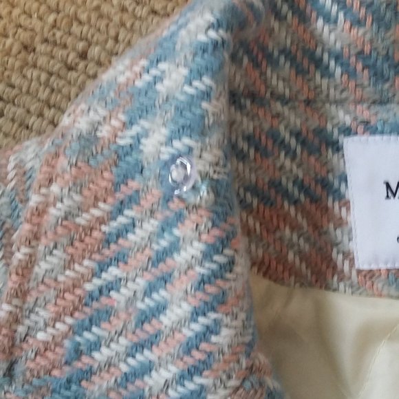 Medium Blue, Pink & White Plaid Coat - Picture 5 of 8